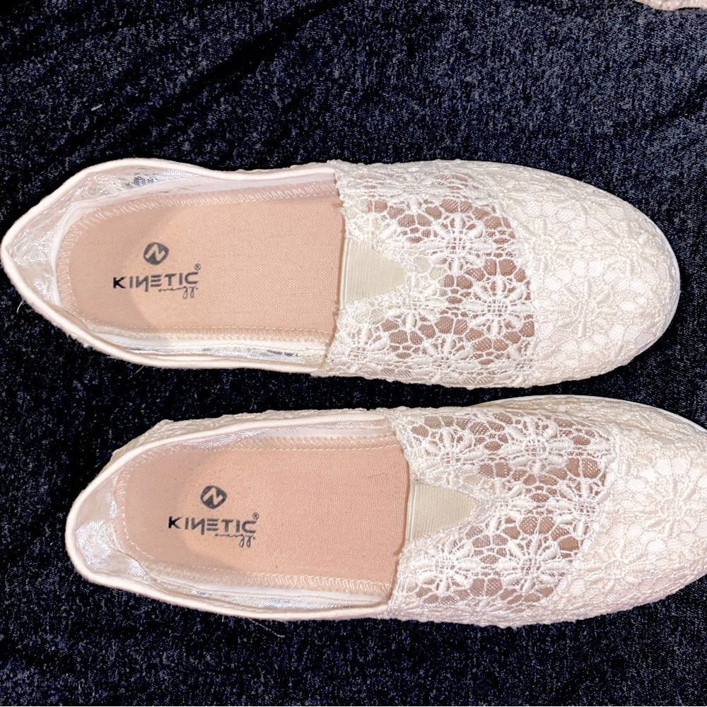 Lace slip ons